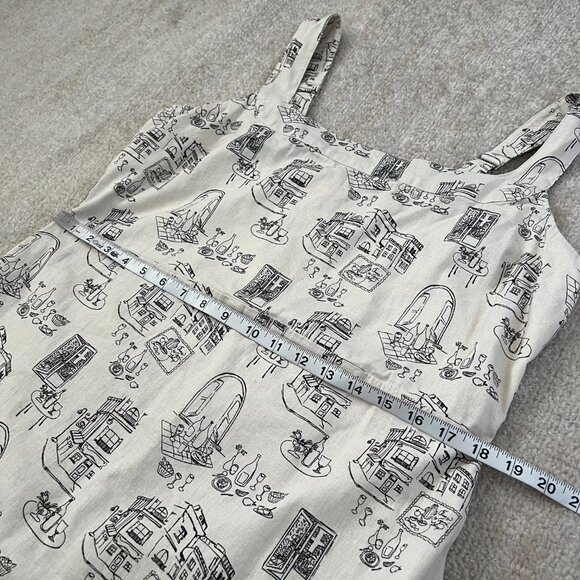 Abercrombie & Fitch Cotton Linen Italian Summer Graphic Mini Dress XL - Picture 6 of 10